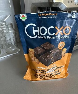 69% Cacao Organic Dark Milk Chocolate Toffee, Almond & Sea Salt Snaps